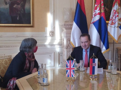 8 December 2021 National Assembly Speaker Ivica Dacic in meeting with UK Ambassador to Serbia Sian MacLeod